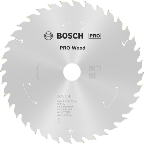 Bosch Accessories Bosch Power Tools 2608837686 Keményfém körfűrészlap 165 x 20 mm Fogak száma (collo