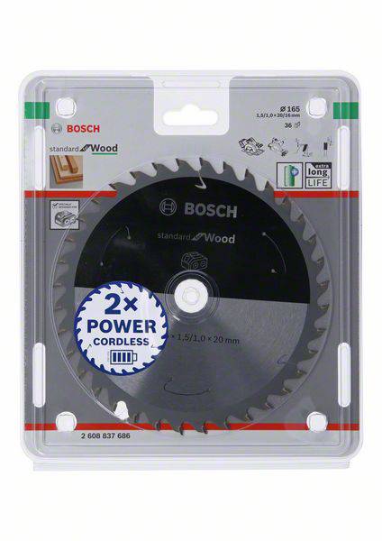 Bosch Accessories Bosch Power Tools 2608837686 Keményfém körfűrészlap 165 x 20 mm Fogak száma (collo 2. kép
