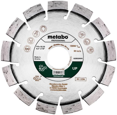 Metabo 628558000 Universal UP Gyémánt bevonatú vágótárcsa Ø 115 mm Furat átmérő 22.23 mm 1 db