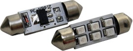 SMD LED-es szoffita izzó 6LED-es kék 10 mm x 36 mm Eufab