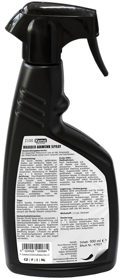 Nyestriasztó és menyétriasztó spray Kemo Electronic Z100 2. kép