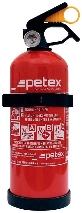 ABC tűzoltó készülék, poroltó autóba, 1 kg, manométerrel, 95 x 300 mm, Petex 439700000 SUV