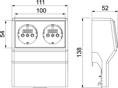 6132246 Elektromos vezetékcsatorna tartozék SL 2GT2050 cws Készülék betét, dugalj Krém-fehér 1 db 2. kép