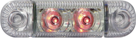 LED-es oldalsó helyzetjelző lámpa, rövid, piros, 12/24 V, SecoRüt 61284 2. kép