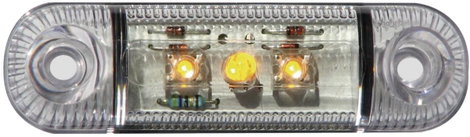 LED-es oldalsó helyzetjelző lámpa, rövid, narancs, 12/24 V, SecoRüt 61281