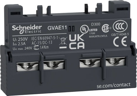 Schneider Electric GVAE11 GVAE11 Segédkapcsoló 1 záró, 1 nyitó 1 db
