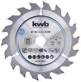 kwb 581857 Keményfém körfűrészlap 130 x 16 mm 1 db