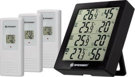 Bresser Optik Quadro Hőmérséklet- és légnedvesség mérő Fekete