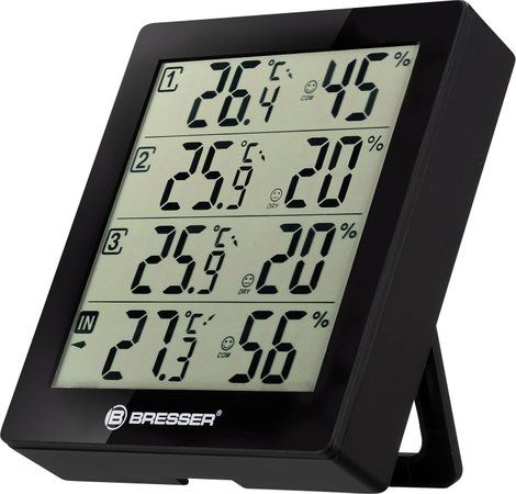 Bresser Optik Quadro Hőmérséklet- és légnedvesség mérő Fekete 5. kép