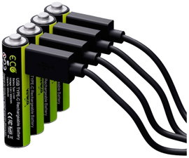 USB-ről tölthető ceruzaakku 1,5V 1700 mAh Li-Ion, USB-C, 4 db, Verico LoopEnergy