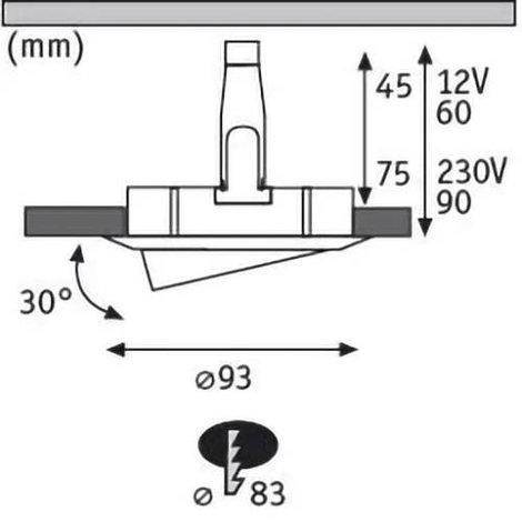 Paulmann Nova Fürdőszobai beépíthető lámpa Halogén GU10, GU5.3 35 W IP65 Fehér (matt) 3. kép