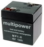 multipower MP1-6 Ólomakku 6 V 1 Ah Ólom-vlies (AGM) (Sz x Ma x Mé) 51 x 55 x 42 mm 4,8 mm-es laposér 2. bélyegkép