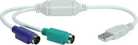 Value Számítógép Átalakító kábel [1x USB 2.0 dugó, A típus - 2x PS/2 alj] VALUE