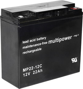 multipower PB-12-22-M5 Ólomakku 12 V 22 Ah Ólom-vlies (AGM) (Sz x Ma x Mé) 181 x 167 x 76 mm M6 csav