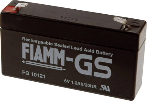 Fiamm PB-6-1,2-4,8 Ólomakku 6 V 1.2 Ah Ólom-vlies (AGM) (Sz x Ma x Mé) 97 x 58 x 54 mm 4,8 mm-es lap