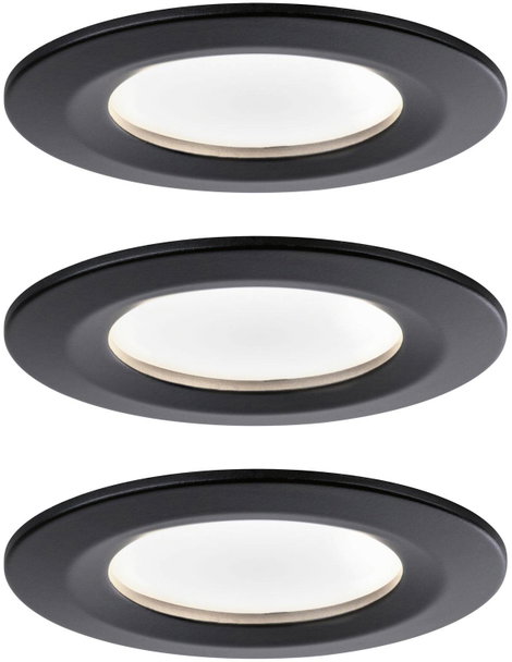 Paulmann 94473 LED-es beépíthető lámpa 3 részes készlet LED 18 W Fekete (matt)