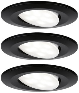 Beépíthető LED-es lámpakészlet 3x 680lm 4000K 6W 230V, fekete (matt), Paulmann 99991