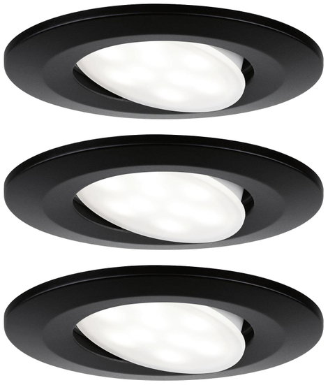 Beépíthető LED-es lámpakészlet 3x 680lm 4000K 6W 230V, fekete (matt), Paulmann 99991