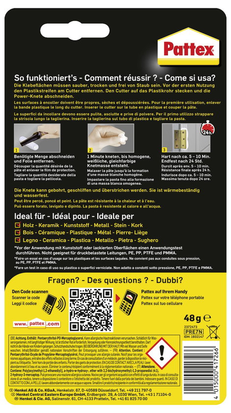 Pattex epoxy ragasztógyurma 48g Pattex PRE7N 2. kép