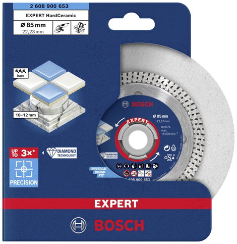 Bosch Accessories 2608900653 EXPERT HardCeramic Gyémánt bevonatú vágótárcsa Ø 85 mm Furat átmérő 22. 2. kép