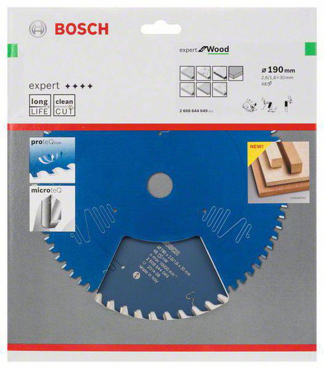 Bosch Accessories Expert for Wood 2608644049 Körfűrészlap 190 x 30 x 1.6 mm Fogak száma (collonként) 2. kép
