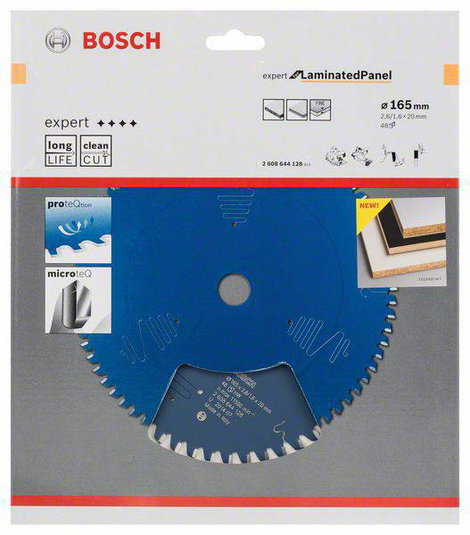 Bosch Accessories Expert for Laminated Panel 2608644128 Keményfém körfűrészlap 165 x 20 x 1.6 mm Fog 2. kép
