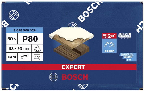 Bosch Accessories EXPERT C470 2608900928 Delta csiszolópapír Lyukas Szemcsézet 80 (H x Sz) 93 mm x 9 3. kép