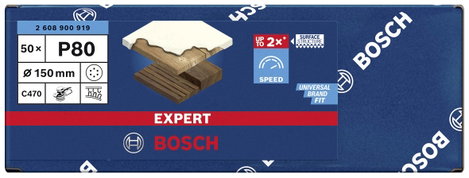 Bosch Accessories EXPERT C470 2608900919 Excenter csiszolópapír Lyukas Szemcsézet 80 (Ø) 150 mm 50 d 2. kép