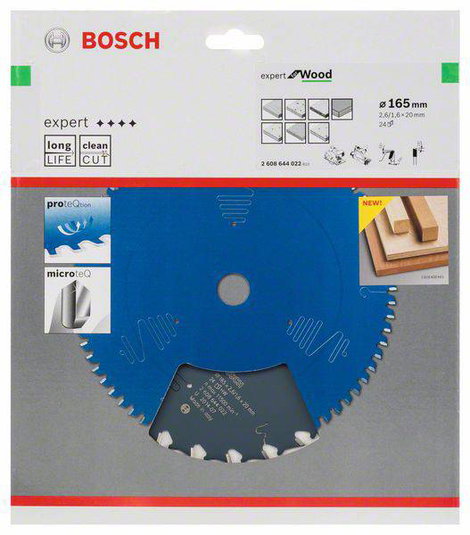Bosch Accessories Expert for Wood 2608644022 Körfűrészlap 165 x 20 x 1.6 mm Fogak száma (collonként) 2. kép
