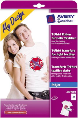 Avery-Zweckform My Design T-Shirt MD1002 Tintasugaras textilfólia DIN A4 Világos textilekhez, Tintas