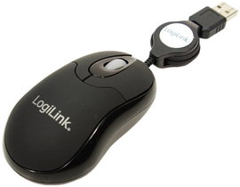 USB-s optikai egér, felcsévélhető kábellel, LogiLink ID0016