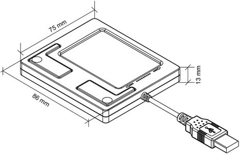 USB-s touchpad, fekete, Perixx Peripad-501 6. kép