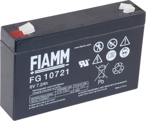 Fiamm PB-6-7,2 Ólomakku 6 V 7.2 Ah Ólom-vlies (AGM) (Sz x Ma x Mé) 150 x 100 x 34 mm 4,8 mm-es lapos