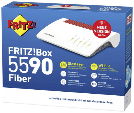 AVM FRITZ!Box 5590 Fiber WLAN üvegszálas router 2.4 GHz, 5 GHz 2. kép