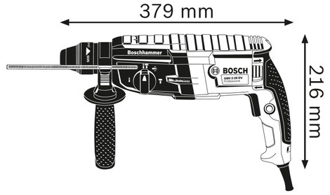 Bosch Professional GBH 2-28 SDS-Plus-Fúrókalapács 800 W Hordtáskával 3. kép