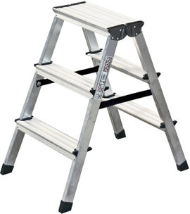Krause 120328 Alumínium Több fokos kettős létra Munkamagasság (max.): 2.20 m Ezüst DIN EN 131 2.4 kg