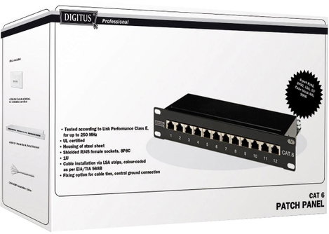 Patch panel 12 portos 25,4 cm (10) Digitus CAT6 5. kép