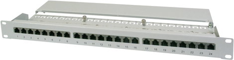 19" Rack szekrénybe építhető 24 portos switch, RJ45 CAT 5e elosztó patchpanel Digitus DN-91524S
