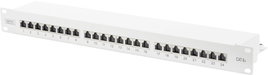 Beépíthető ISDN patch panel 25db-os CAT6a Digitus 19 RAL 7035 1HE