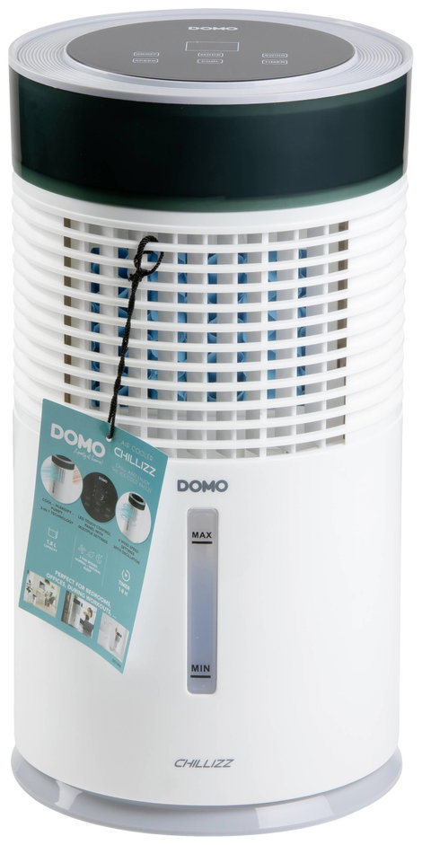 DOMO Air Cooler Chillizz Levegőhűtő 9.6 W (Ø x Ma) 204 mm x 380 mm Fehér, Fekete Időzítő, Légnedvesí 9. kép