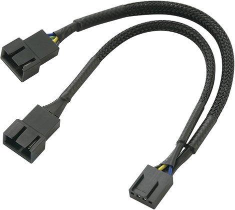 2 részes ventilátor elosztókábel, 4 pólusú, 15 cm, Akasa AK-CBFA04-15