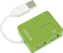 4 portos USB 2.0 Hub, zöld, LogiLink UA0138