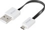 USB adatkábel, töltőkábel, USB mikro 2.0 fekete, 15cm lapos kivitel, Akasa bélyegkép