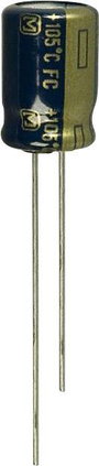 Elektrolit kondenzátor, radiális, álló, RM 3,5 mm 47 µF 63 V 20 % Ø 8 mm Panasonic EEU-FC1J470 bélyegkép