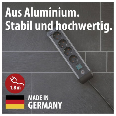 Brennenstuhl 1391030400 Elosztó kapcsolóval Ezüst-fekete Védőérintkezős 1 db 2. kép