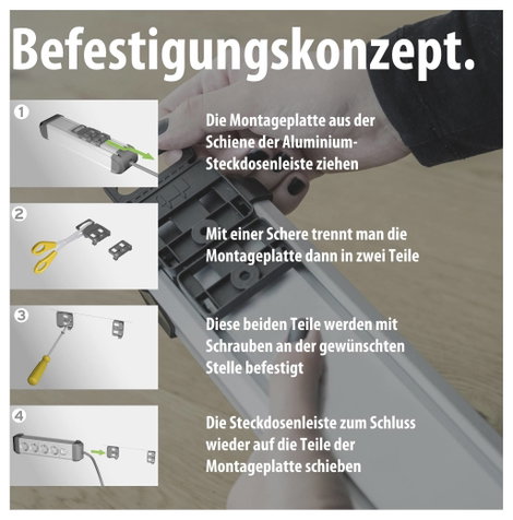 Brennenstuhl 1391030400 Elosztó kapcsolóval Ezüst-fekete Védőérintkezős 1 db 5. kép