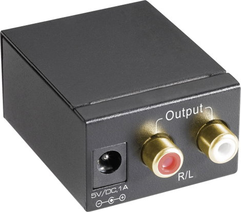 D/A konverter, digitális analóg átalakító 1koax, vagy optikai Toslink, SPDIF bemenetről 2 x RCA kime 4. kép
