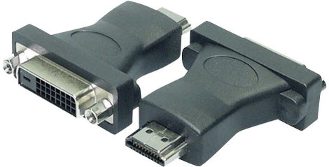 DVI - HDMI átalakító adapter, 1x DVI aljzat 24+1 pól. - 1x HDMI dugó, fekete, LogiLink