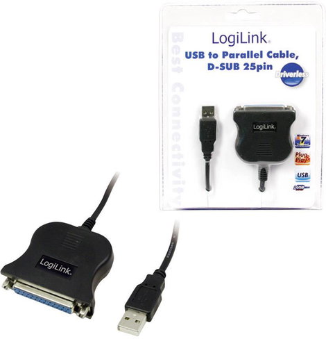 USB 1.1 / párhuzamos portos kábel, 1,8 m, fekete, LogiLink UA0054 2. kép