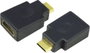 HDMI átalakító adapter, 1x mini HDMI C dugó - 1x HDMI aljzat, aranyozott, fekete, LogiLink bélyegkép